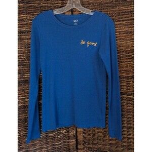 Gap Do Good Embroidered Long Sleeve Favorite Tee Shirt Women's Medium Teacher